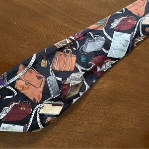 MEN’S VINTAGE NICOLE MILLER BUSINESS ORIENTED THEME 100% SILK NECKTIE RARE!